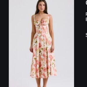CARMEN - Pink Peony Print Cotton Bustier Sundress